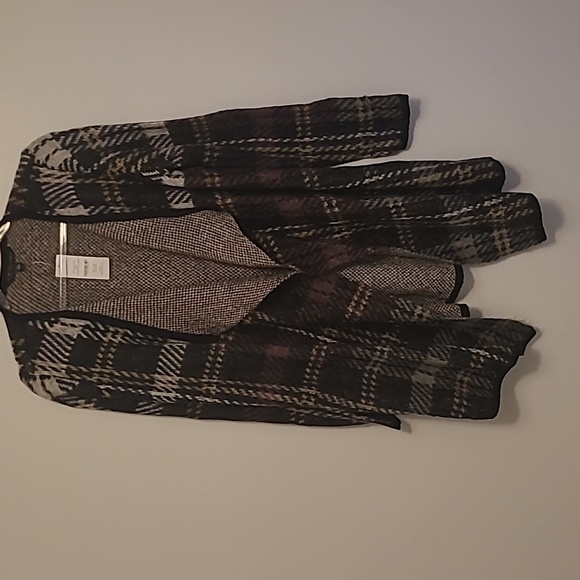 Signature Studio Sweaters - SIGNATURE STUDIO MAD FOR PLAD OPEN FRONT LONG SWEATER CARDI L NWT